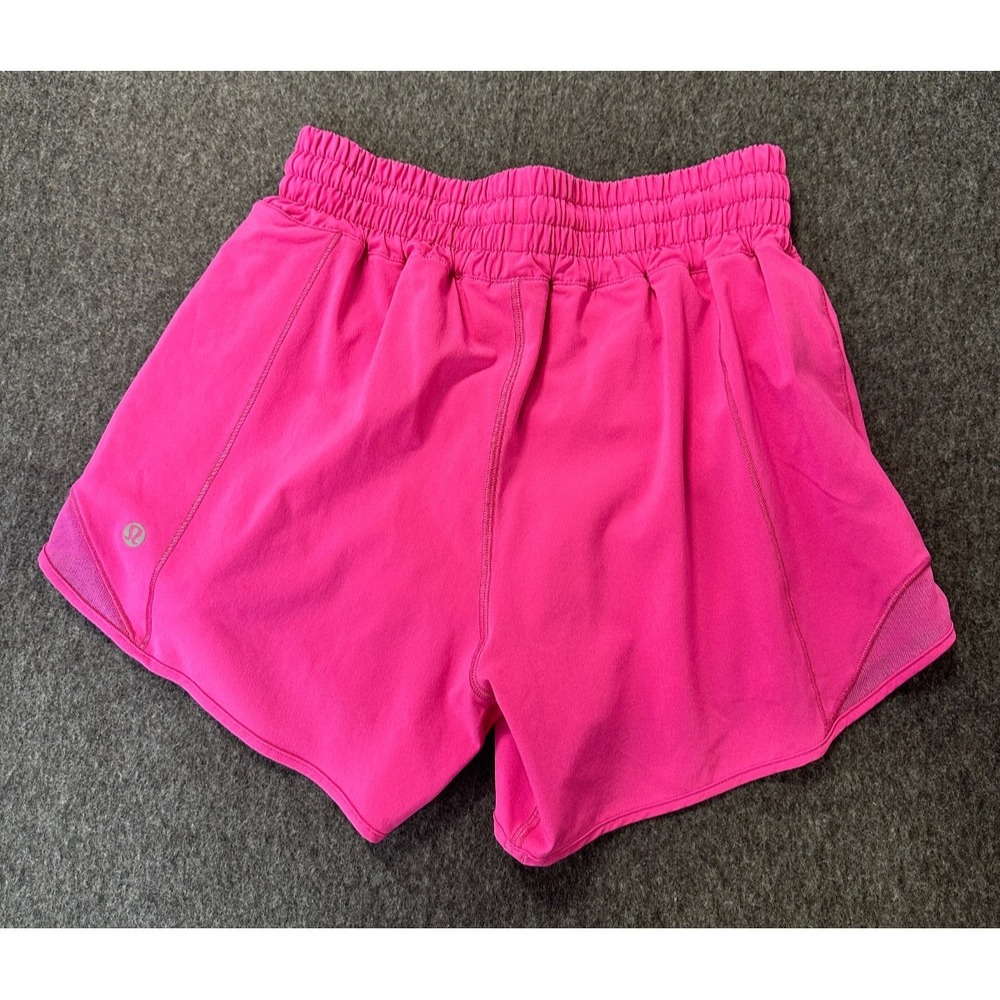 Lululemon 2023 Hotty Hot High-Rise Lined Shorts 4" Size 4 Lip Gloss Hot Pink - Picture 11 of 16